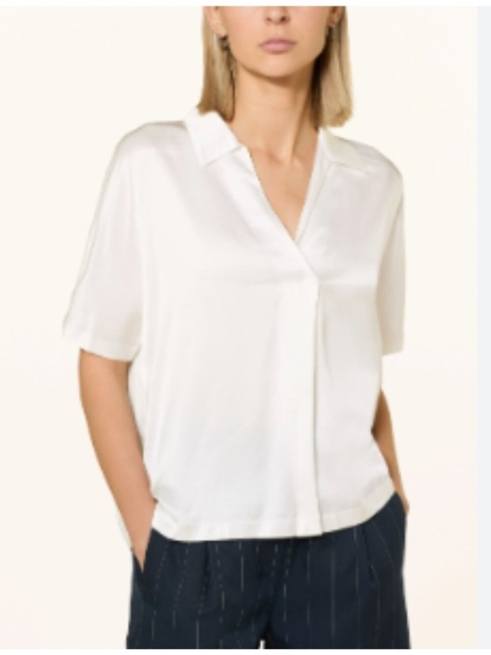 Vince White Silk Rayon Short Sleeve Shirt S